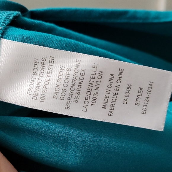 Ricki's women's xs emerald green tank with lace backing - Picture 7 of 8